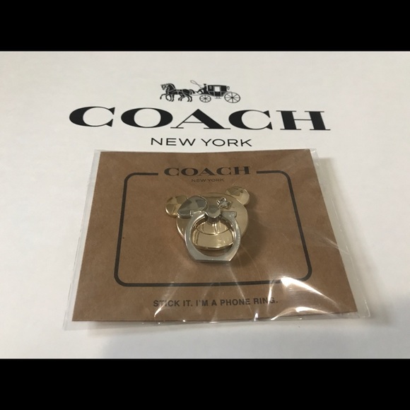 Coach Gold and Silver Bear Phone Ring - Picture 2 of 8